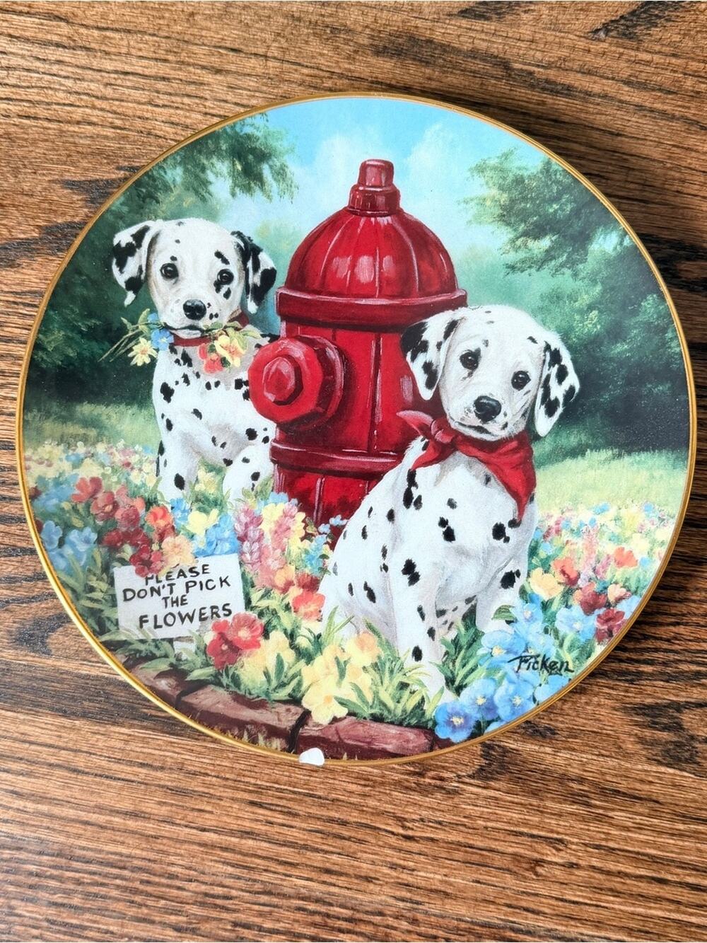 Dalmatian Wall Plate Fire Hydrant Princeton Gallery Don’t Pick the Flowers JO357